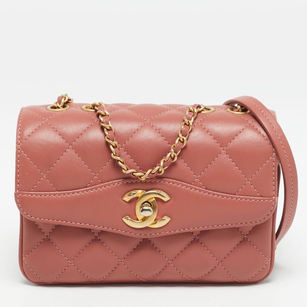 Chanel Daily Companion Coco Old Rose/burgundy Quilted Leather Bag